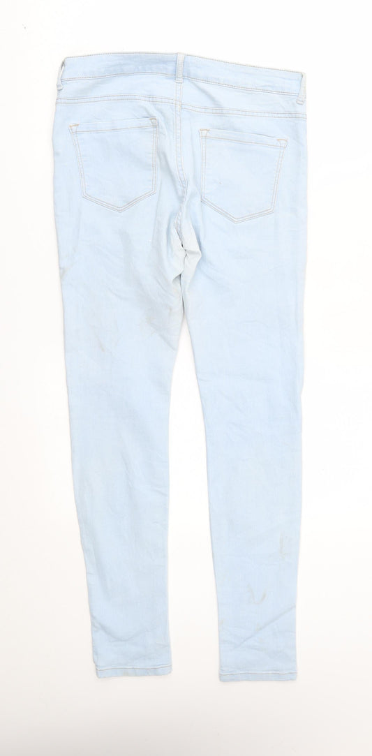 Bershka Womens Blue Skinny Jeans Size 14 L28 in