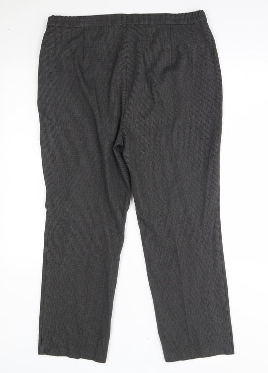 M&S Womens Grey Plaid Trousers Size 14 L26 in