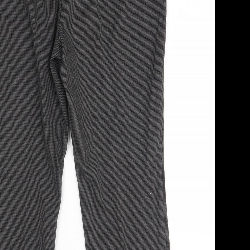M&S Womens Grey Plaid Trousers Size 14 L26 in