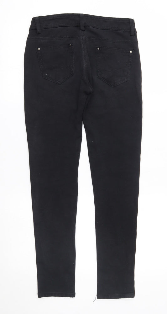 fionina Womens Black Skinny Jeans Size M L28 in