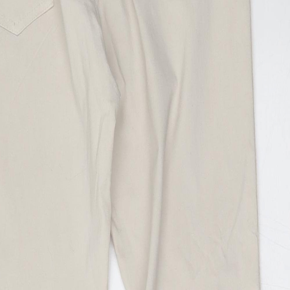 Preworn Womens Beige Skinny Jeans Size 30 in L26 in - ring details