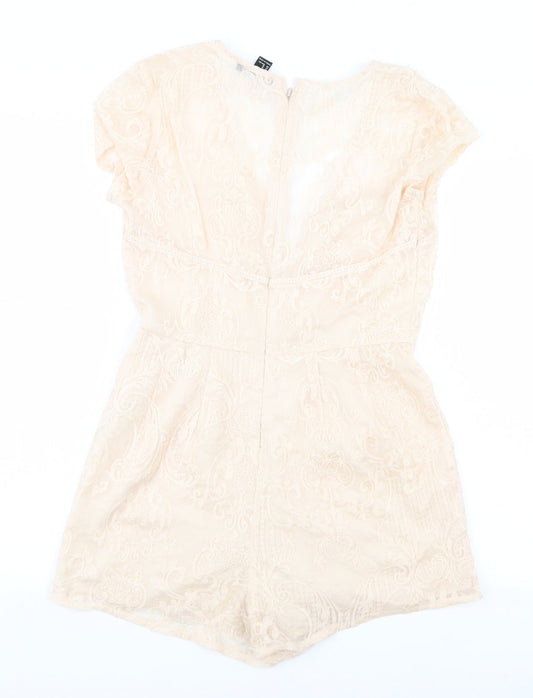 FOREVER 21 Womens Beige Jumpsuit One-Piece Size M