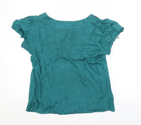 ET VOUS Womens Blue Basic Blouse Size 10