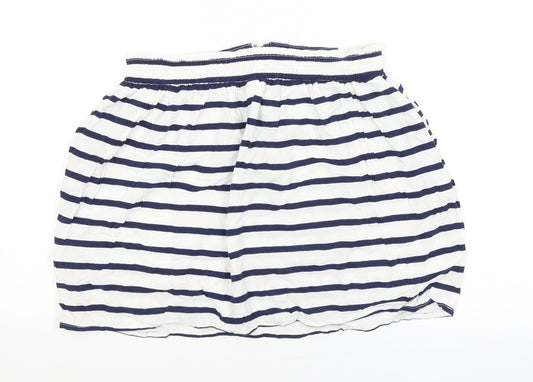 H&M Womens White Striped A-Line Skirt Size 16