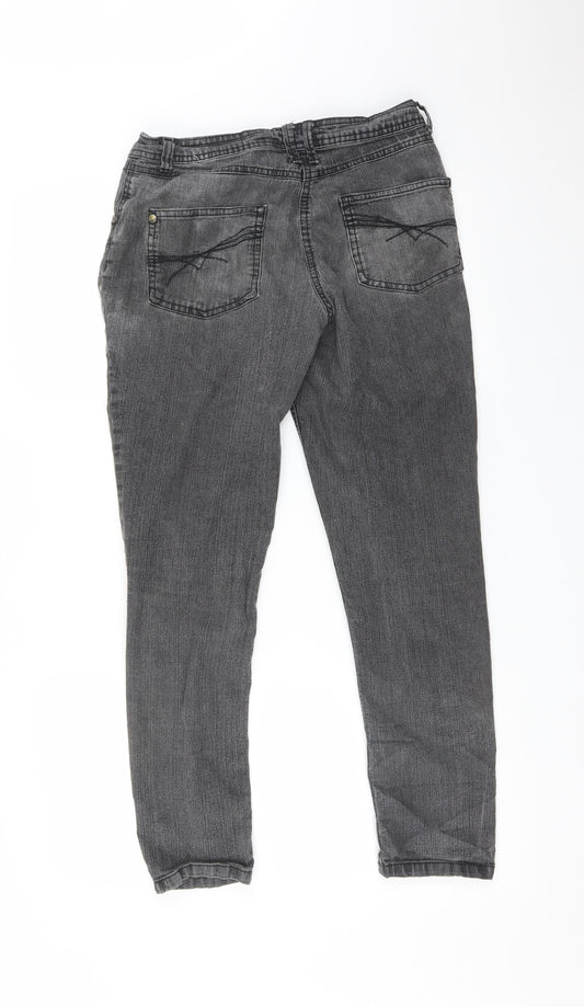 Preworn Womens Grey Skinny Jeans Size 10 L27 in