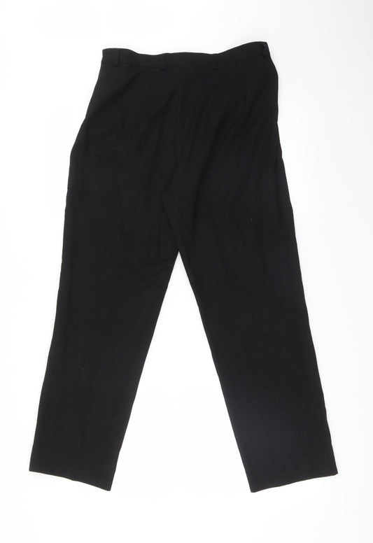 ANNE L Womens Black Trousers Size 30 L26 in