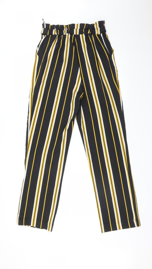 SOAKED Womens Multicoloured Striped Carrot Trousers Size S L28 in