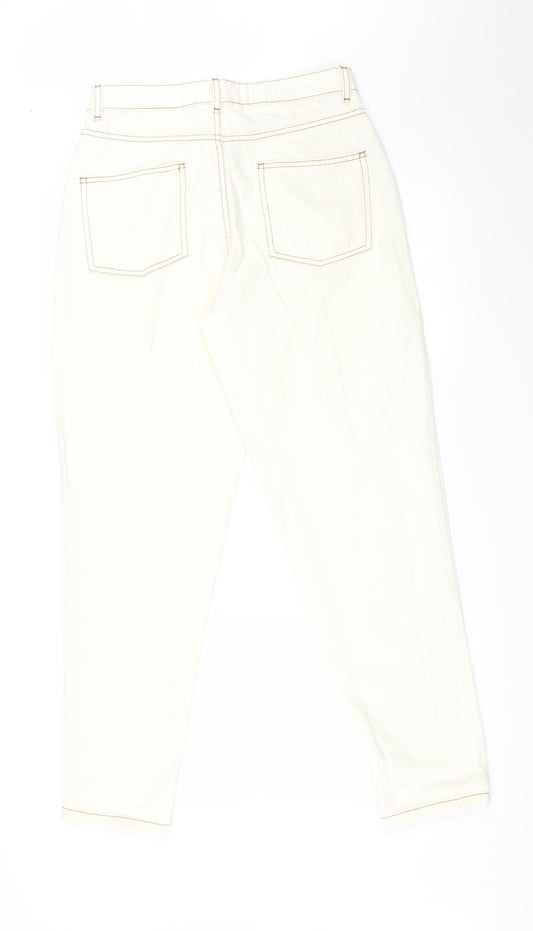 DENIM CO Womens White Straight Jeans Size 10 L29 in