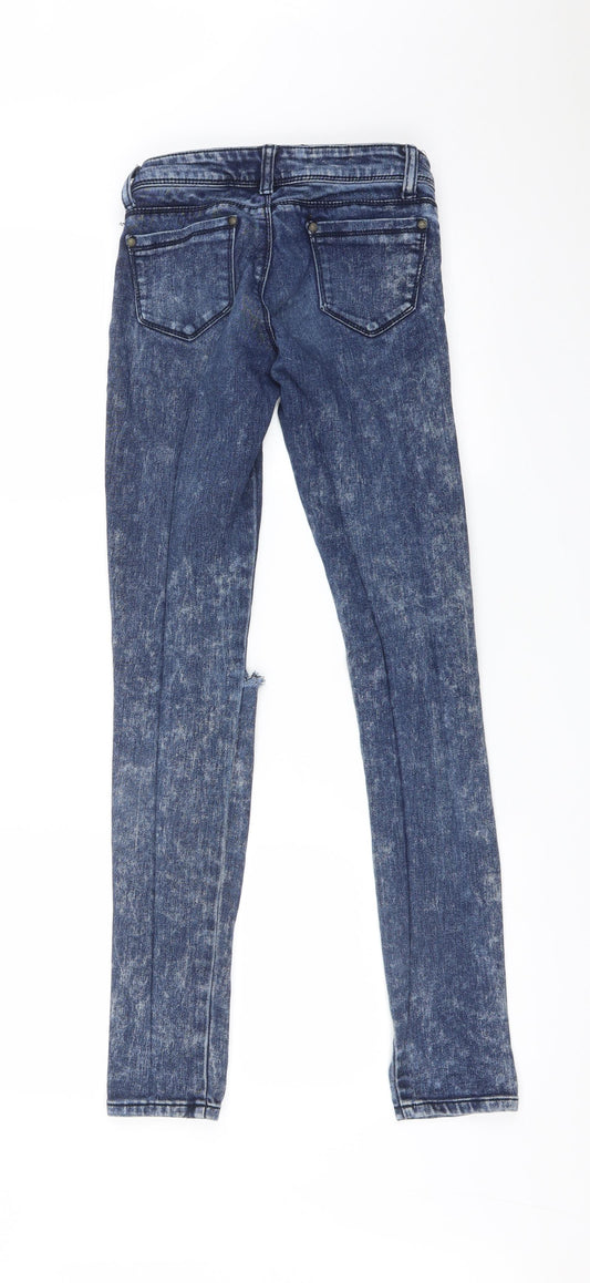 Kiss Womens Blue Skinny Jeans Size 6 L30 in