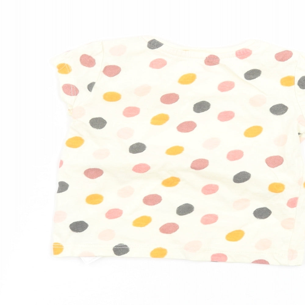 Primark Baby Beige Polka Dot Basic T-Shirt Size 6-9 Months