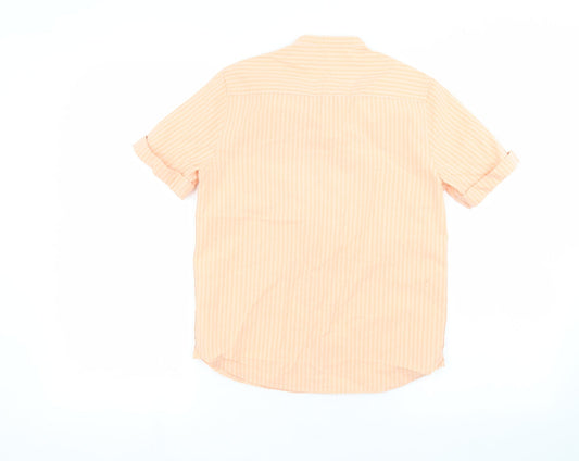 Zara Girls Pink Striped Basic Button-Up Size 9 Years