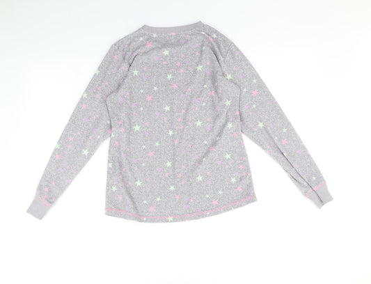 George Girls Grey Pyjama Top Size 12 Years - Star print