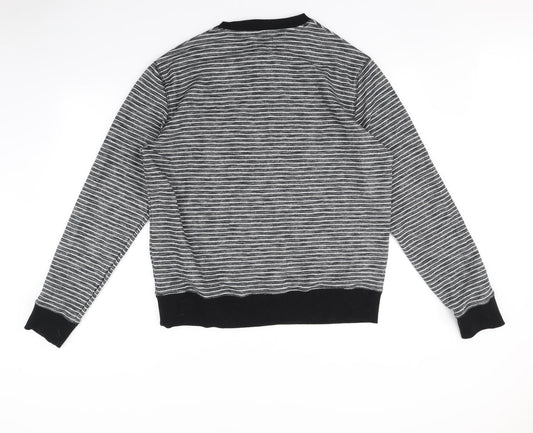 Cedr wood state Mens Grey Striped Pullover Jumper Size XL