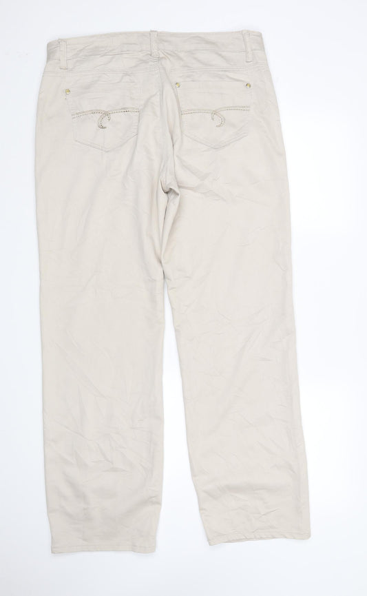 Raymen Womens Beige Chino Trousers Size 38 in L31 in