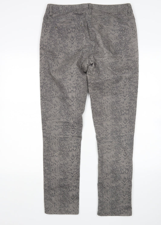 Tchibo Womens Grey Animal Print Straight Jeans Size 12 L29 in