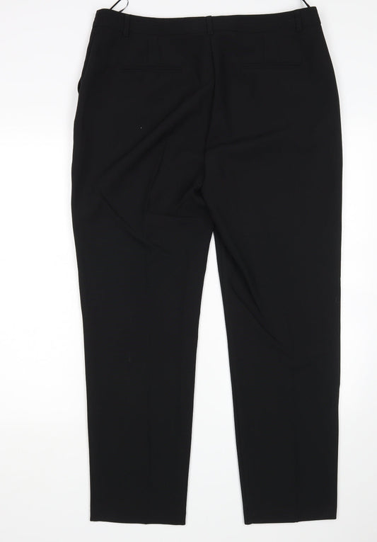 Preworn Womens Black Trousers Size 16 L29 in
