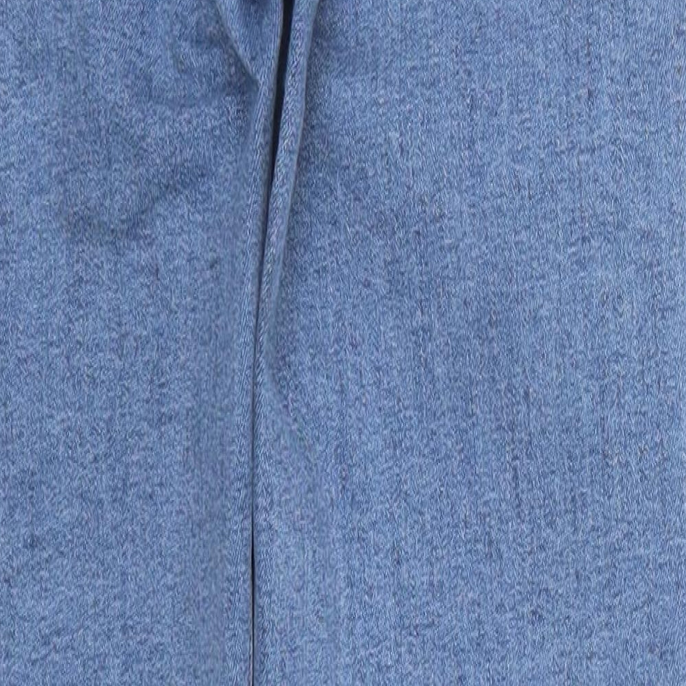 Bershka Womens Blue Denim Straight Jeans Size 4 L24 in