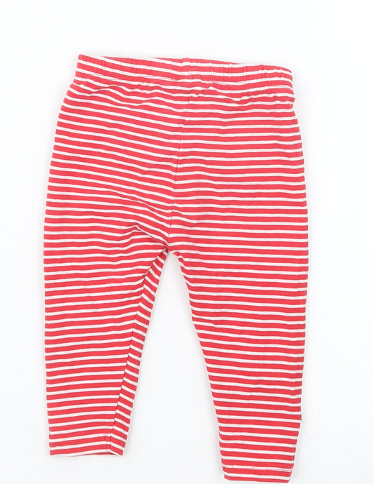 TU Girls Red Striped Capri Trousers Size 12-18 Months - Christmas