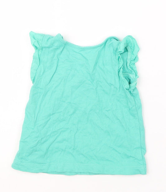 Gap Girls Green Basic T-Shirt Size 12-18 Months
