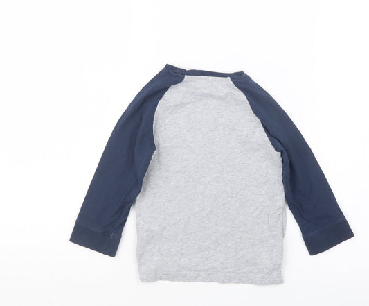 Mothercare Boys Grey Geometric Babydoll Pyjama Top Size 18-24 Months