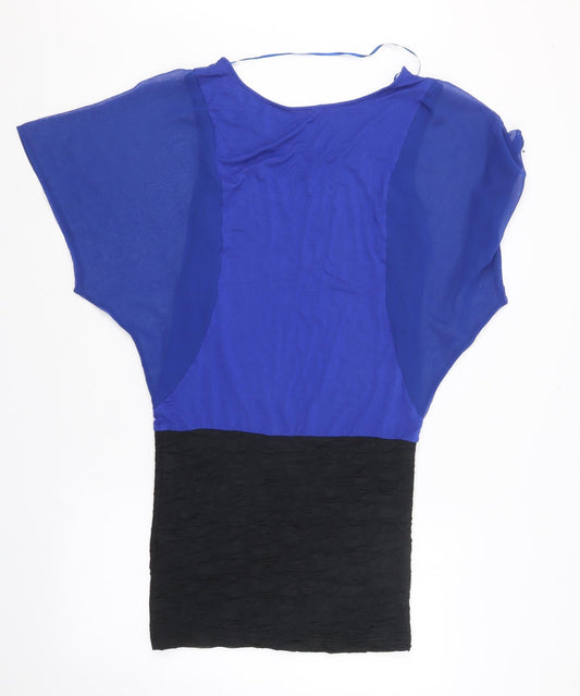 Zebra Womens Blue T-Shirt Dress Size S