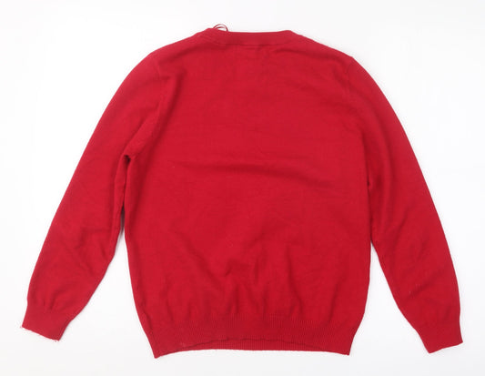 Paramour Womens Red Knit Pullover Jumper Size M