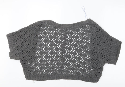 Editions Womens Grey Knit Cardigan Jumper Size L