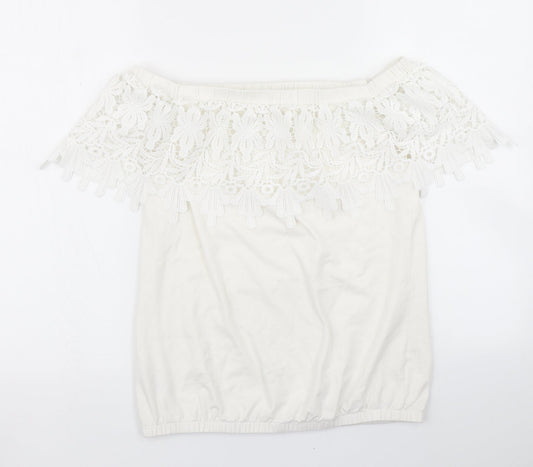 V Womens White Basic Tank Size 10