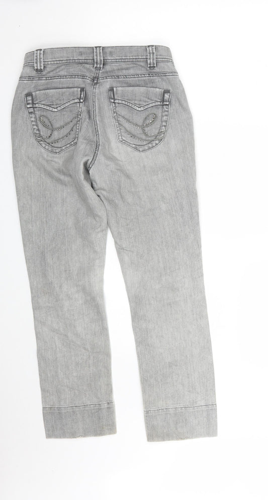 Taifun Womens Grey Denim Cropped Jeans Size 28 in L25 in