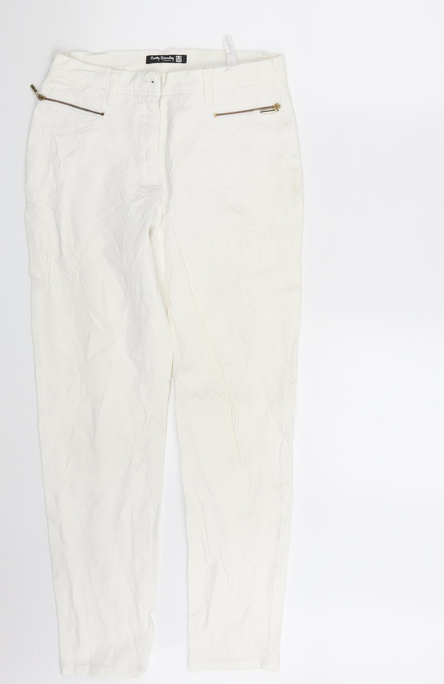 Betty Barclay Womens Ivory  Denim Skinny Jeans Size 10 L28 in