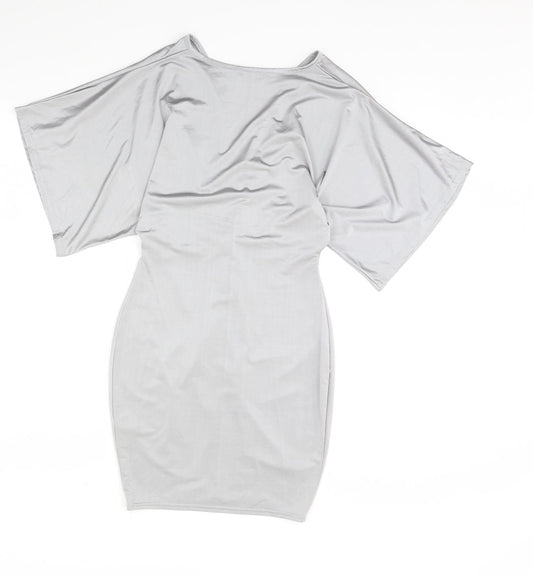 Boohoo Womens Silver Mini Size 8