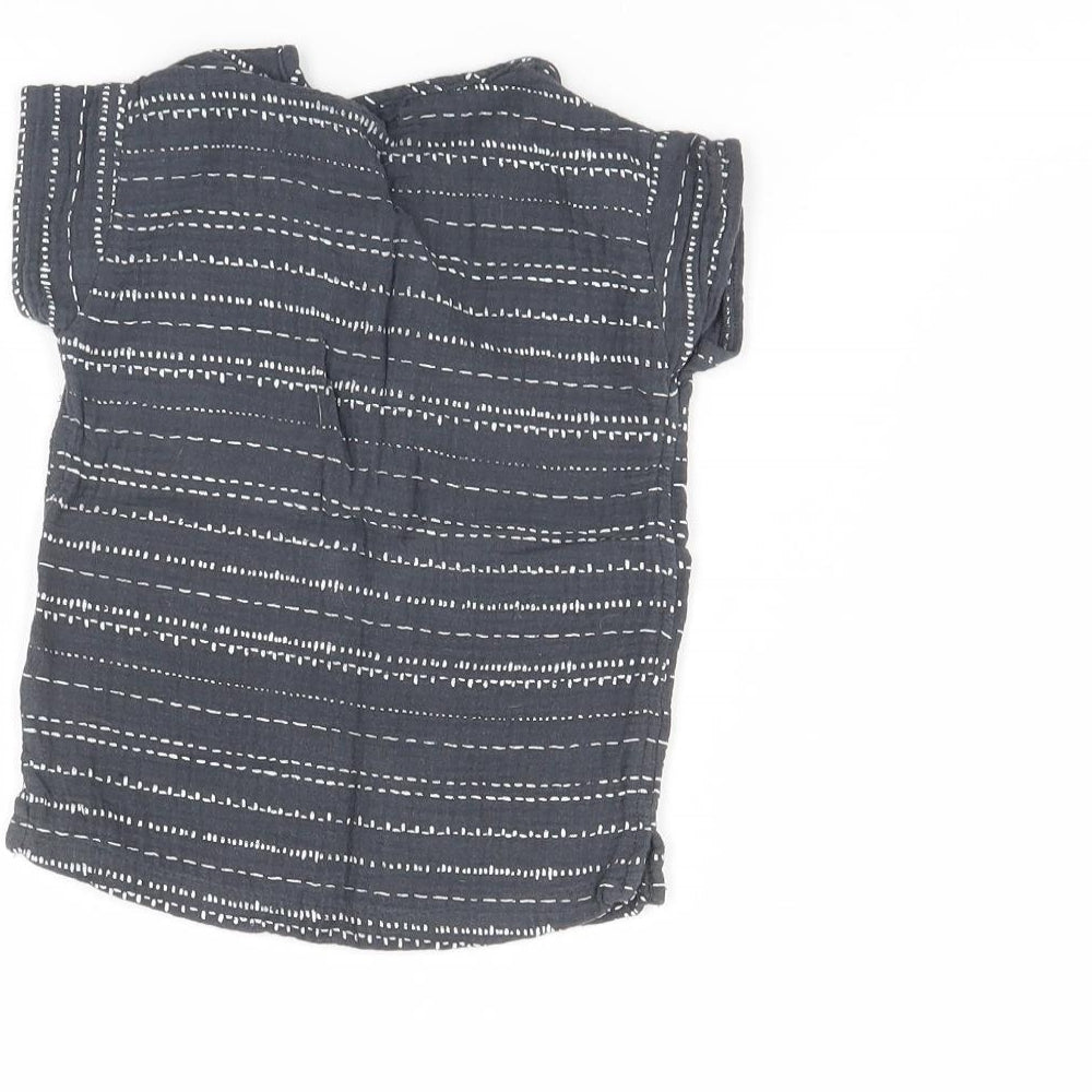 George Baby Grey Striped Basic Blouse Size 9-12 Months