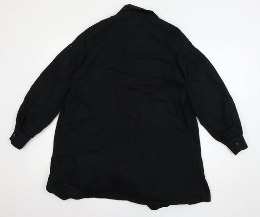 Threadbare Womens Black Basic Button-Up Size 8