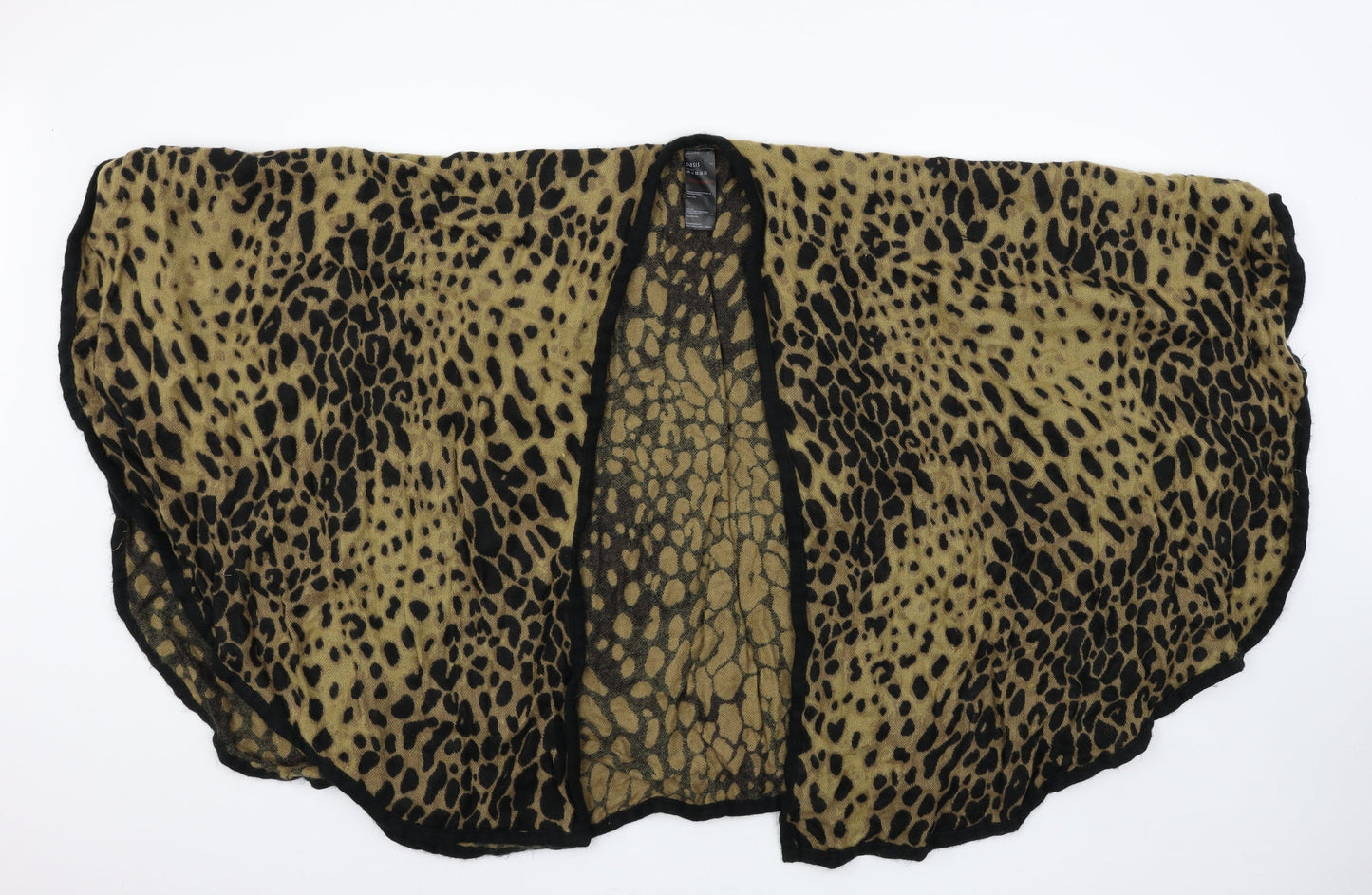 Oasis Womens Brown Animal Print Knit Shawl/Wrap