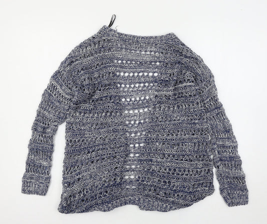 Warehouse Womens Blue Knit Cardigan Jumper Size 10