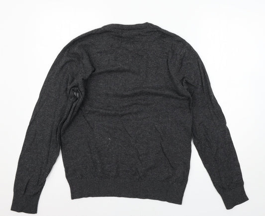 Crew Clothing Mens Grey  Knit Pullover Jumper Size S