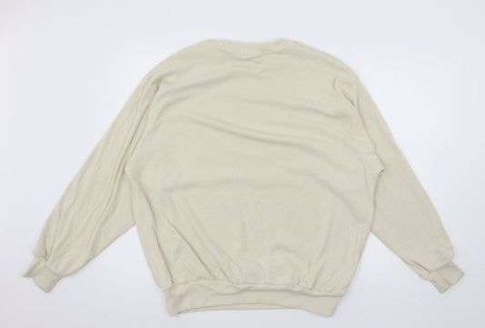 Miss Pap Womens Ivory Jersey Pullover Sweatshirt Size 14