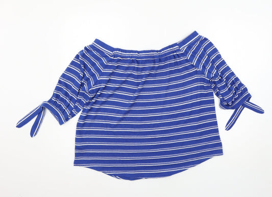 Matalan Womens Blue Jersey Jersey Blouse Size 14