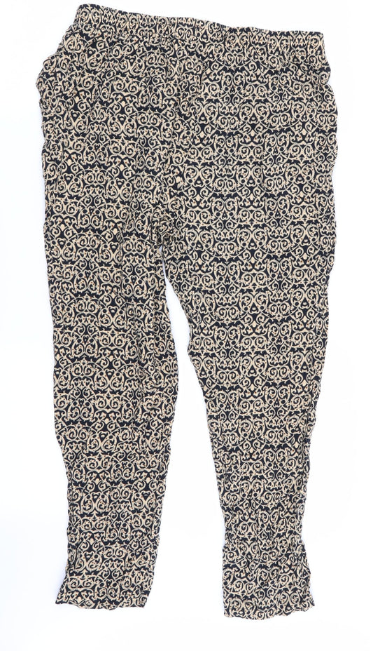 yikey Womens Multicoloured Geometric Trousers Size L L25 in - Stretch waistband