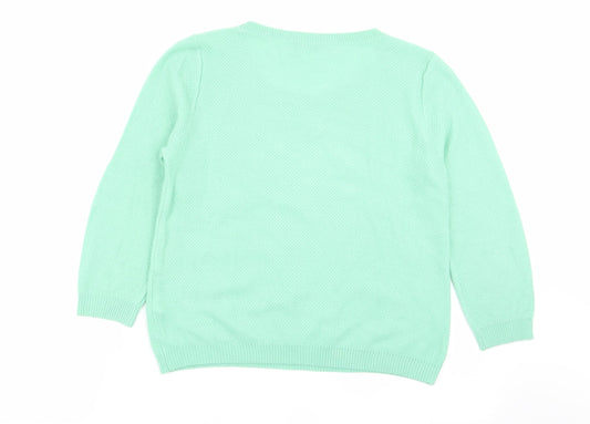 M&S Womens Green Pullover Jumper Size 8