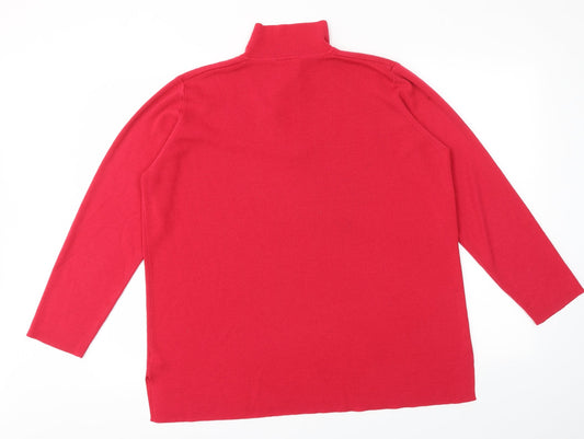 essence Womens Red Pullover Jumper Size 18