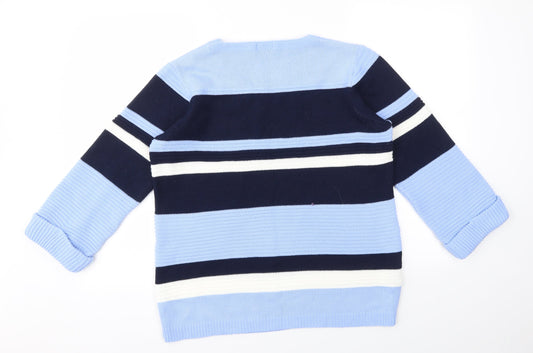 Ivy Womens Ivory Striped Pullover Jumper Size M