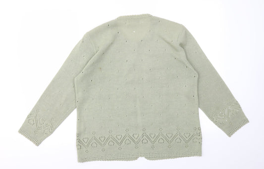 EFFECTIONS Womens Green Cardigan Jumper Size M
