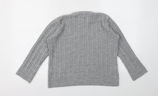 PURE & NATRAD Womens Grey Pullover Jumper Size S