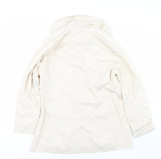 Betty Kay Womens Beige Polka Dot Rain Coat Coat Size 14
