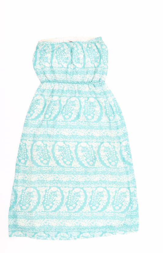 New Look Womens Blue Floral Fit & Flare Size 8