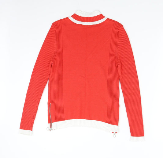 M&S Womens Red Knit Pullover Jumper Size 12