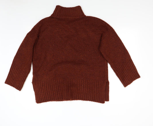 Topshop Womens Orange Knit Pullover Jumper Size M