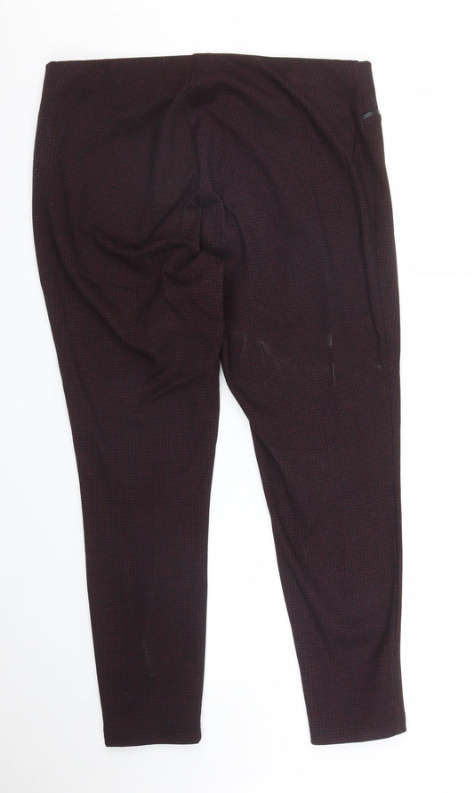 Debenhams Womens Purple Houndstooth Pedal Pusher Trousers Size 16 L27 in