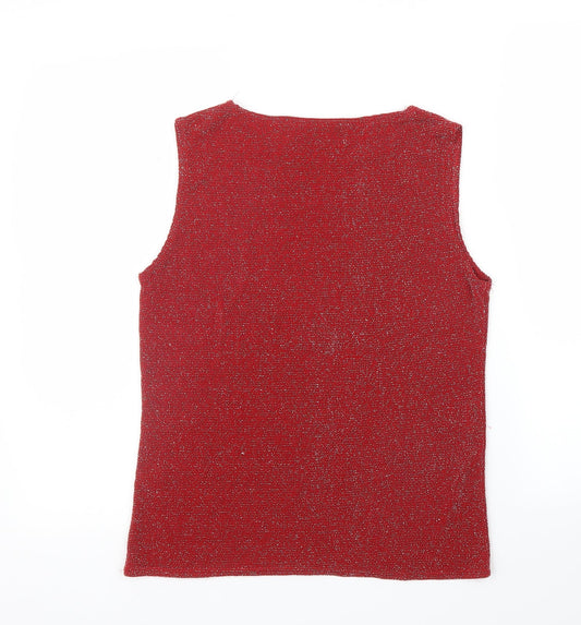 Eternal Womens Red Basic Blouse Size 12